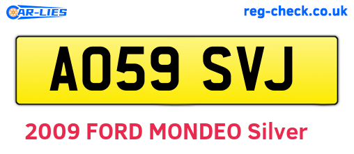 AO59SVJ are the vehicle registration plates.
