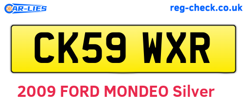 CK59WXR are the vehicle registration plates.