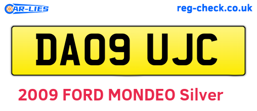 DA09UJC are the vehicle registration plates.