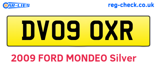 DV09OXR are the vehicle registration plates.