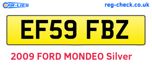 EF59FBZ are the vehicle registration plates.