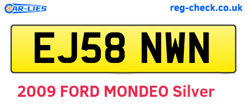 EJ58NWN are the vehicle registration plates.