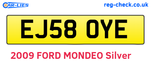 EJ58OYE are the vehicle registration plates.