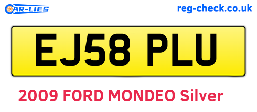 EJ58PLU are the vehicle registration plates.