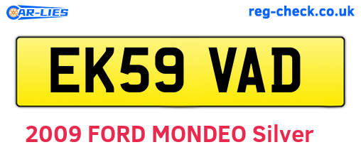 EK59VAD are the vehicle registration plates.