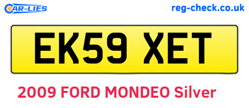 EK59XET are the vehicle registration plates.