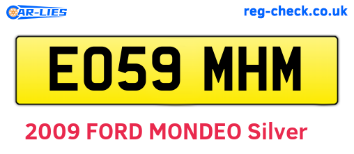 EO59MHM are the vehicle registration plates.