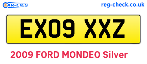 EX09XXZ are the vehicle registration plates.