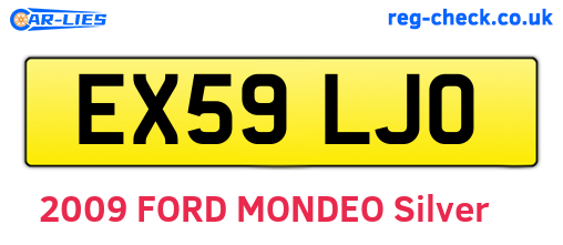 EX59LJO are the vehicle registration plates.
