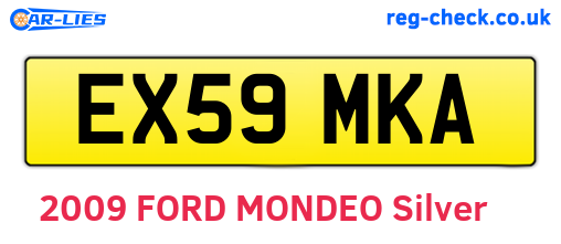 EX59MKA are the vehicle registration plates.