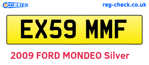 EX59MMF are the vehicle registration plates.