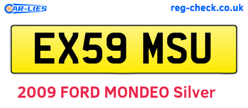EX59MSU are the vehicle registration plates.