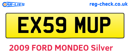 EX59MUP are the vehicle registration plates.