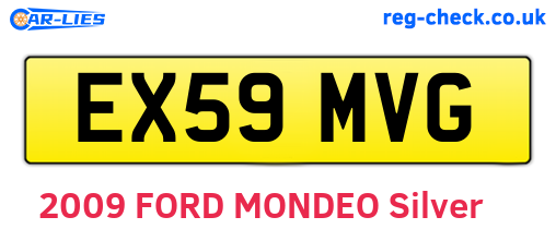 EX59MVG are the vehicle registration plates.