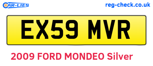 EX59MVR are the vehicle registration plates.