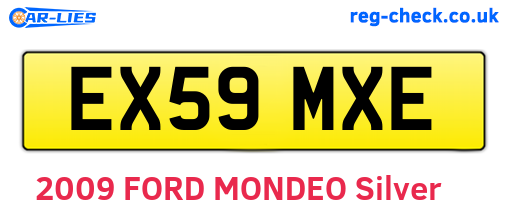 EX59MXE are the vehicle registration plates.