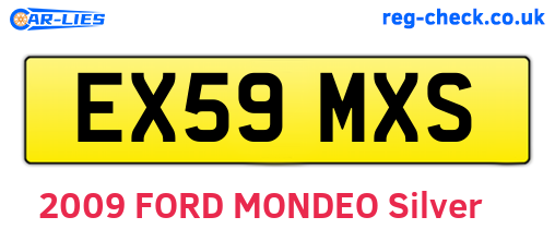 EX59MXS are the vehicle registration plates.