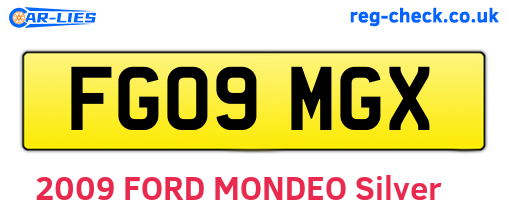 FG09MGX are the vehicle registration plates.