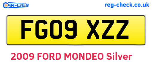 FG09XZZ are the vehicle registration plates.