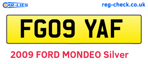 FG09YAF are the vehicle registration plates.