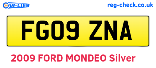 FG09ZNA are the vehicle registration plates.