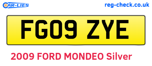 FG09ZYE are the vehicle registration plates.