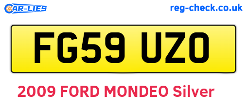 FG59UZO are the vehicle registration plates.