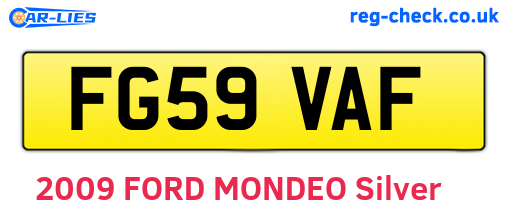 FG59VAF are the vehicle registration plates.
