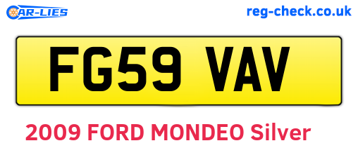 FG59VAV are the vehicle registration plates.