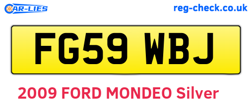 FG59WBJ are the vehicle registration plates.