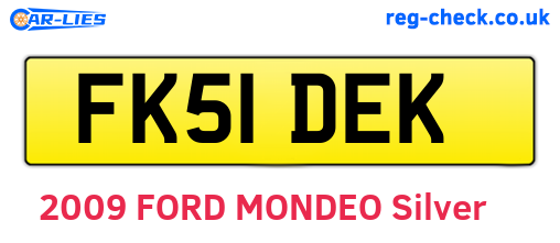 FK51DEK are the vehicle registration plates.