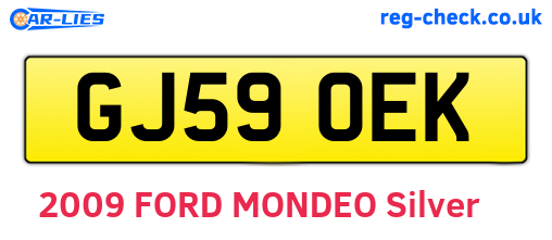 GJ59OEK are the vehicle registration plates.
