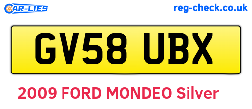 GV58UBX are the vehicle registration plates.