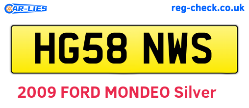HG58NWS are the vehicle registration plates.