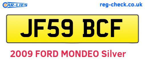 JF59BCF are the vehicle registration plates.