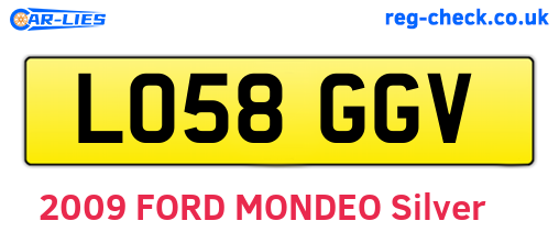 LO58GGV are the vehicle registration plates.