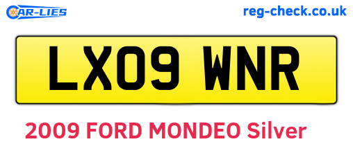 LX09WNR are the vehicle registration plates.