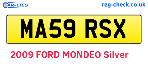 MA59RSX are the vehicle registration plates.