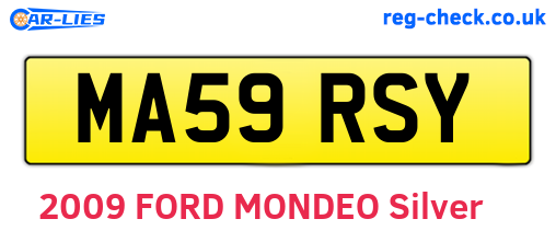 MA59RSY are the vehicle registration plates.