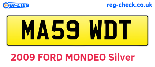 MA59WDT are the vehicle registration plates.