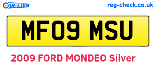 MF09MSU are the vehicle registration plates.