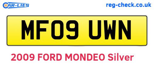 MF09UWN are the vehicle registration plates.