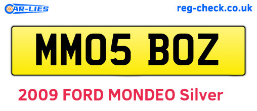 MM05BOZ are the vehicle registration plates.