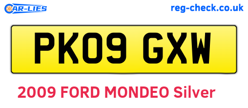 PK09GXW are the vehicle registration plates.