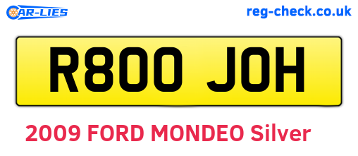 R800JOH are the vehicle registration plates.