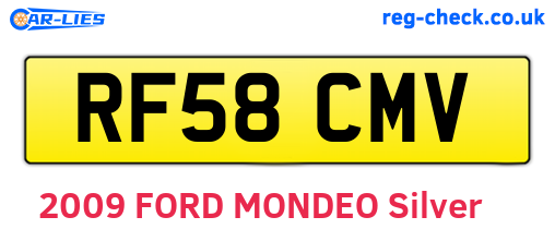 RF58CMV are the vehicle registration plates.