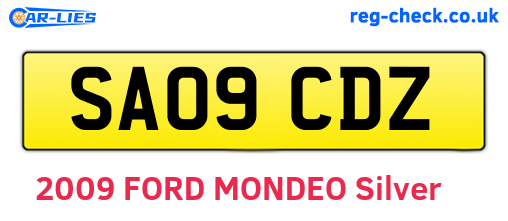 SA09CDZ are the vehicle registration plates.