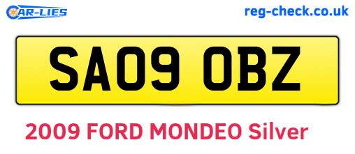 SA09OBZ are the vehicle registration plates.