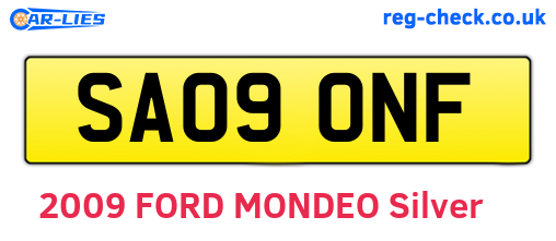 SA09ONF are the vehicle registration plates.