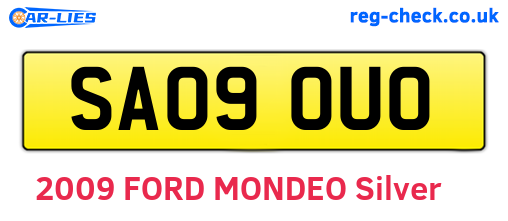 SA09OUO are the vehicle registration plates.